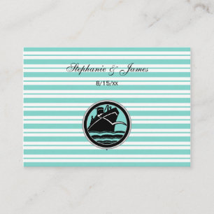 Cartes de Table Rayure Bleue Blanche pour Bateau #