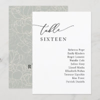 Cartes de table simples et modernes pour Mariage