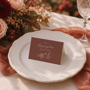 Cartes de table Terracotta Rouille Citrouille Tour