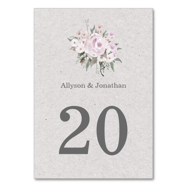 Cartes de table vert Lavender Rose Sage | (Par défaut)