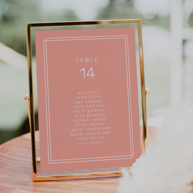 Cartes de tableau de bord pour Mariage à blanc AVE (AVERY Minimal Blush Wedding Seating Chart Cards)