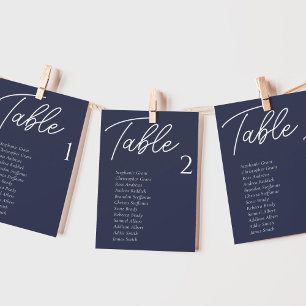 Cartes de tableau de Mariage bleu de la Marine