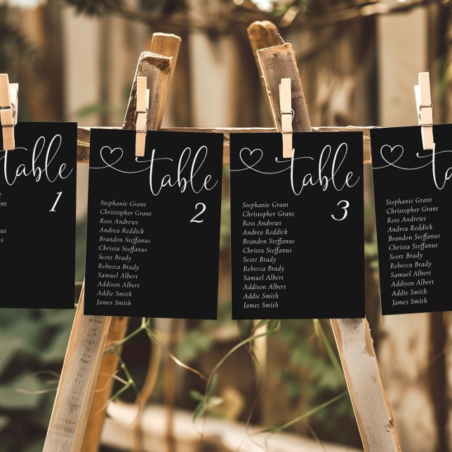 Cartes de tableau de Mariage noir (Créateur téléchargé)