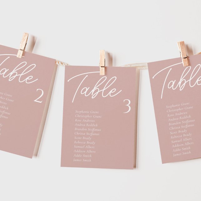 Cartes de tableau de Mariage rose pâle (Créateur téléchargé)