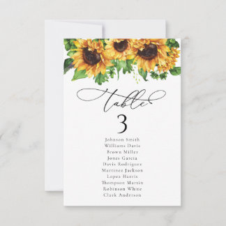 Cartes de tableau Mariage de tournesol