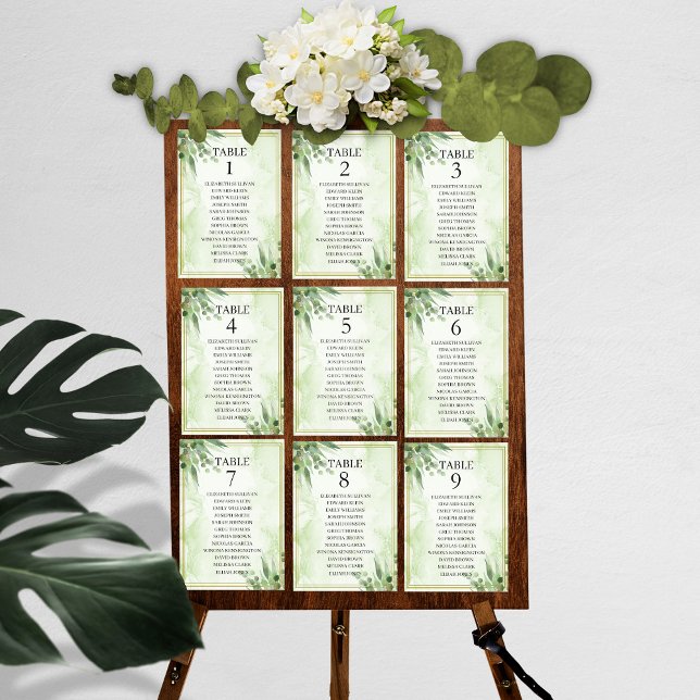 Cartes de tableau Mariage Eucalyptus (Créateur téléchargé)