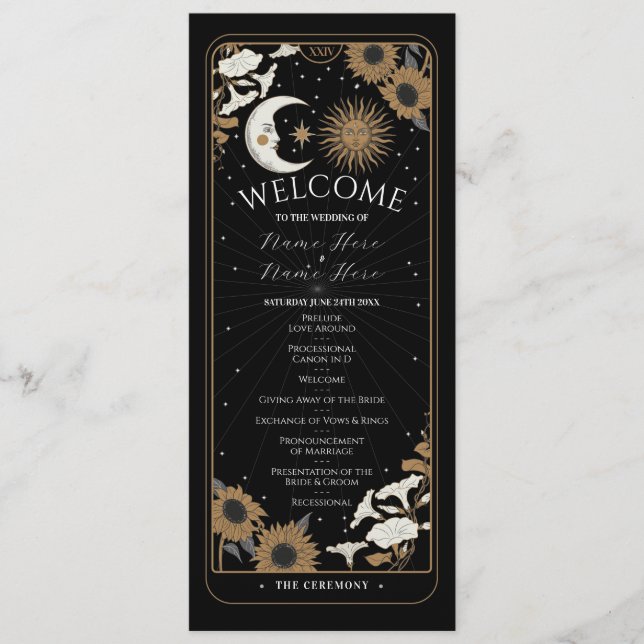 Cartes de Tarot de Bienvenue pour la Cérémonie de  (Devant)