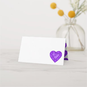 Cartes de tente d'aquarelle au coeur pourpre d'Amé