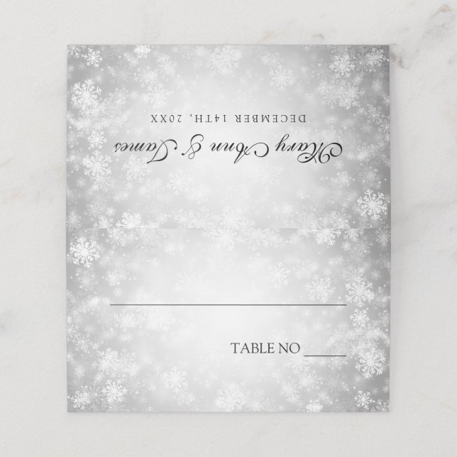 Cartes de tentes mariages Silver Winter Wonderland (Extérieur déplié)