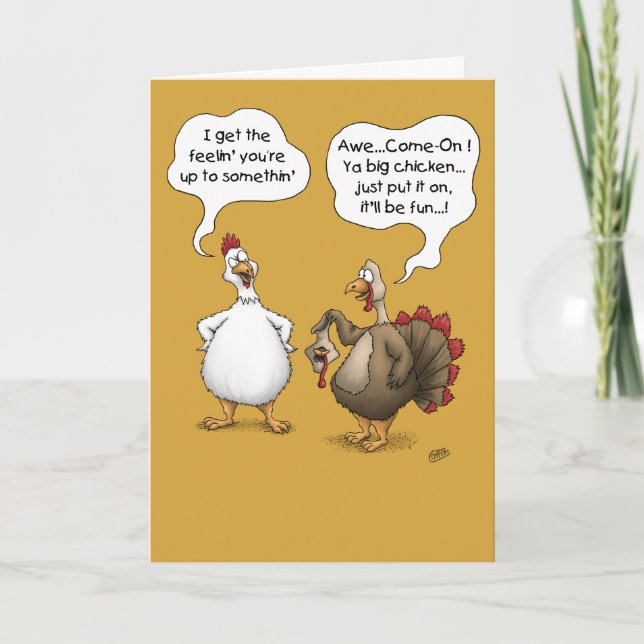 Cartes de Thanksgiving amusantes : Grand poulet (Devant)