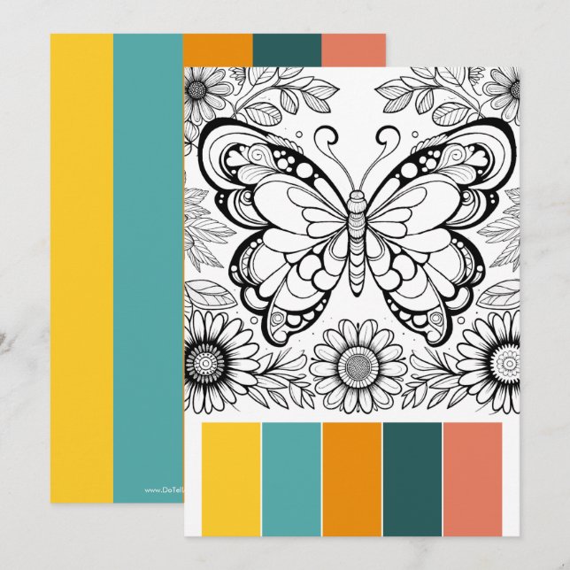 Cartes de thérapie artistique créative Coloration  (Devant / Derrière)