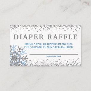 Cartes de tirage au sort de couche Blue Snowflake