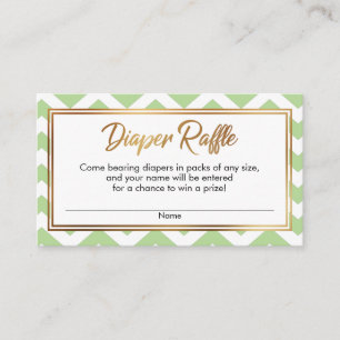 Cartes de tirage au sort de couches vert pastel et