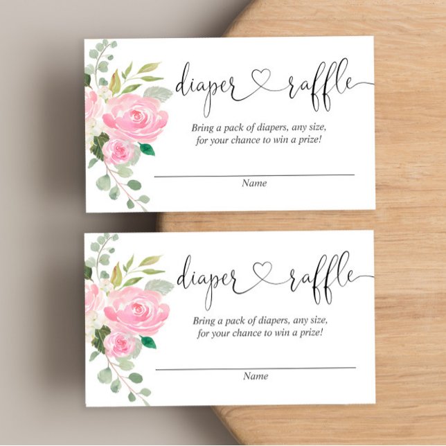 Cartes de tombola à baby shower rose pâle (Créateur téléchargé)