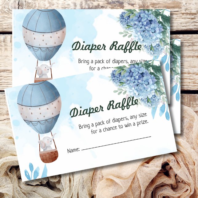Cartes de tombola à montgolfière éléphant (Créateur téléchargé)