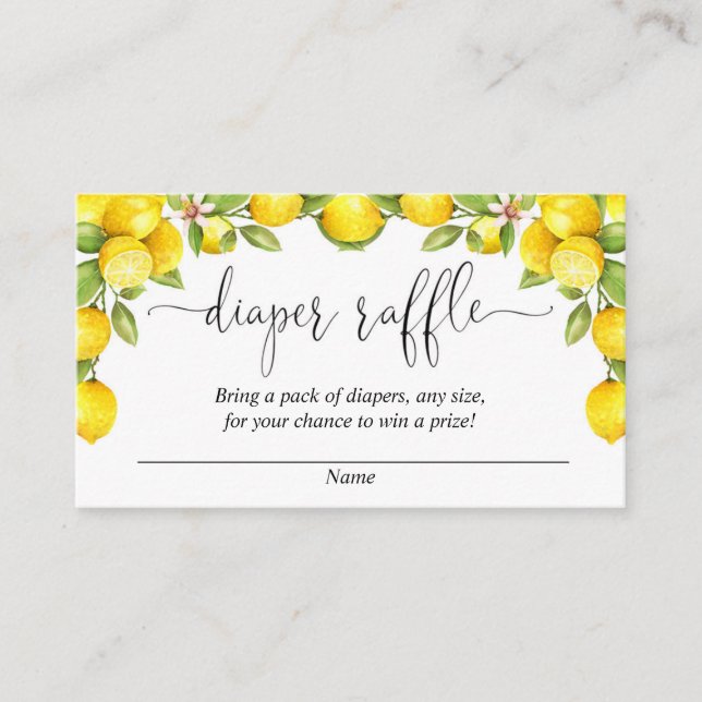 Cartes de tombola de citron, citrons doux (Devant)