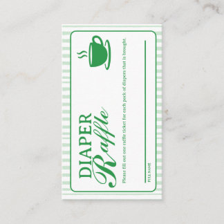 Cartes de tombola de couches - Salon de thé vintag