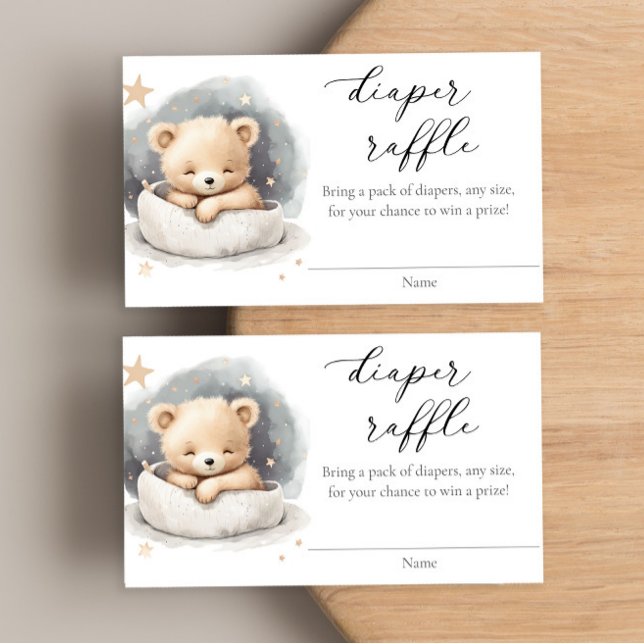 Cartes de tombola pour ours en peluche neutres (Créateur téléchargé)