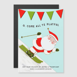 Cartes de vacances de Noël drôles de ski