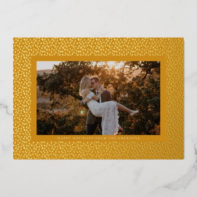 Cartes de vacances en papier doré Boho Golden Star (Recto)