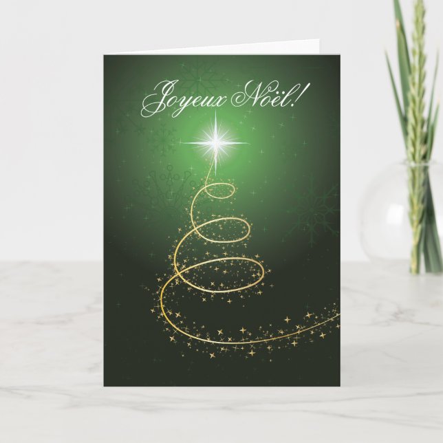 Cartes de vert d'Arbre de Noël Abstrait (Devant)