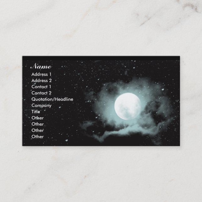 Cartes de visite 1 de sirène de marée de lune (Devant)