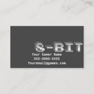cartes de visite à 8 bits de Gamer de jeu vidéo