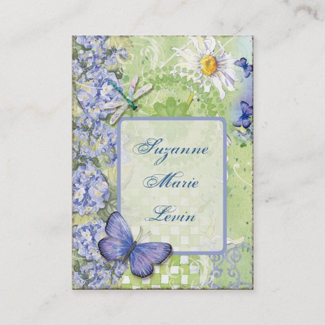 Cartes de visite à ailes de marguerite des bijoux (Devant)