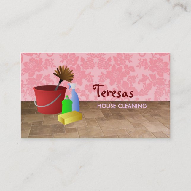 cartes de visite à la maison de nettoyage (Devant)