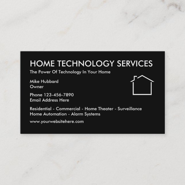 Cartes de visite à la maison de technologie (Devant)