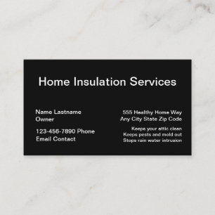 Cartes de visite à la maison d'isolation