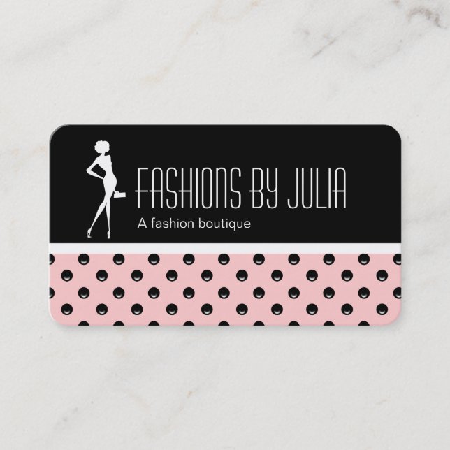 Cartes de visite à la mode de boutique de mode (Devant)