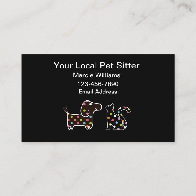 Cartes de visite à la mode pour animaux de compagn (Devant)