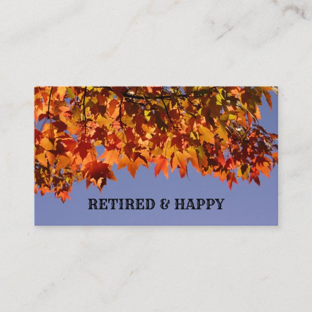 cartes de visite à la retraite Joyeux feuilles d'a (Devant)