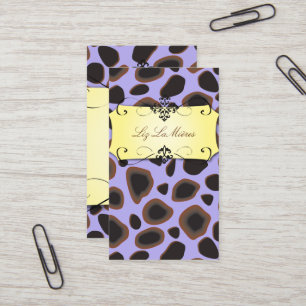 Cartes de visite à motif léopard