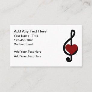 Cartes de visite à thème de notes musicales tendan
