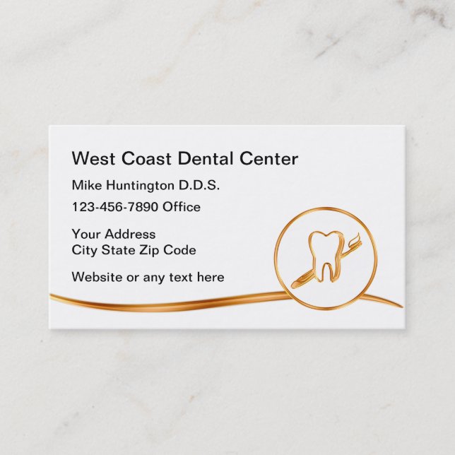 Cartes de visite à thème Dentiste classique (Devant)