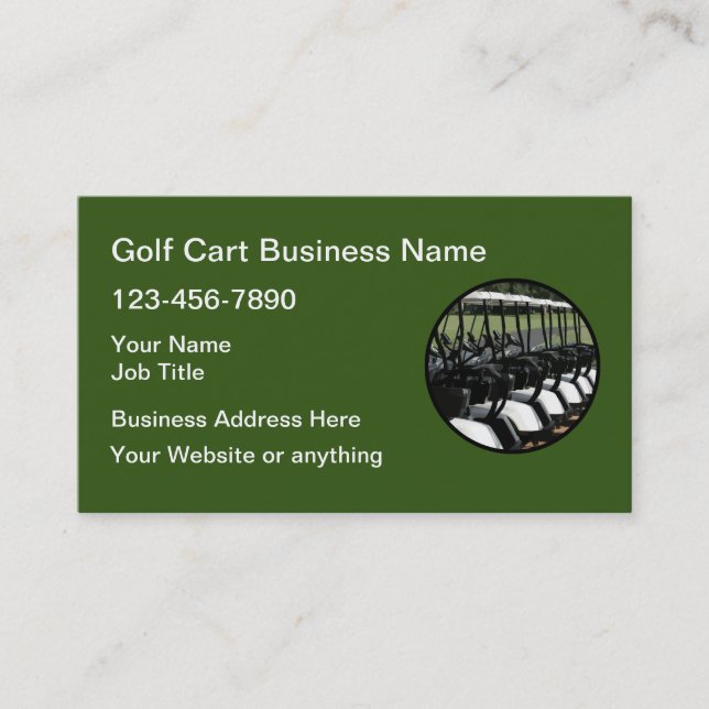 Cartes de visite à thème du Golf Cart (Devant)