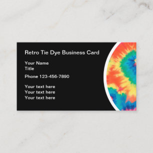 Cartes de visite à thème Rétro Tie Dye
