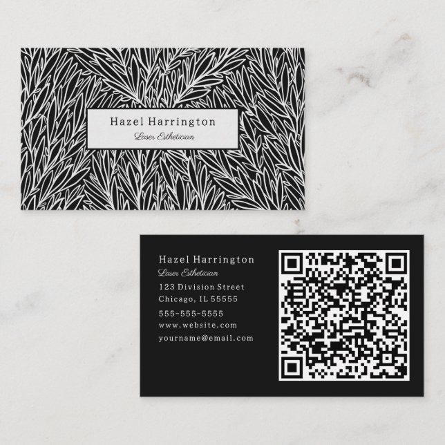Cartes de visite Abstraits de code QR noir et blan (Devant / Derrière)