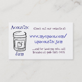 Cartes de visite acoustiques de confiture