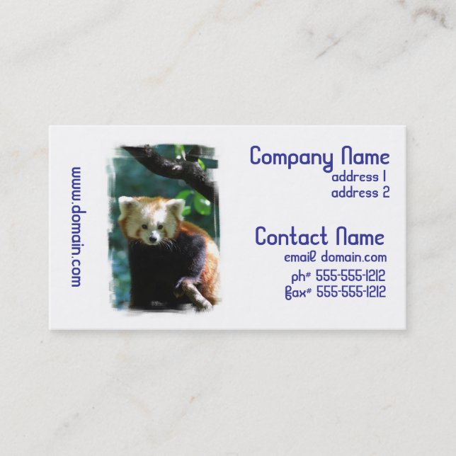Cartes de visite adorables de panda rouge (Devant)