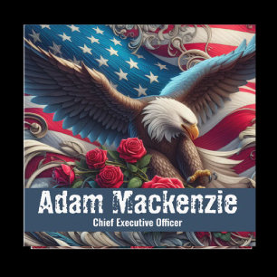Cartes de visite aigle drapeau américain patriotiq