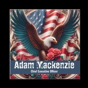 Cartes de visite aigle drapeau américain patriotiq