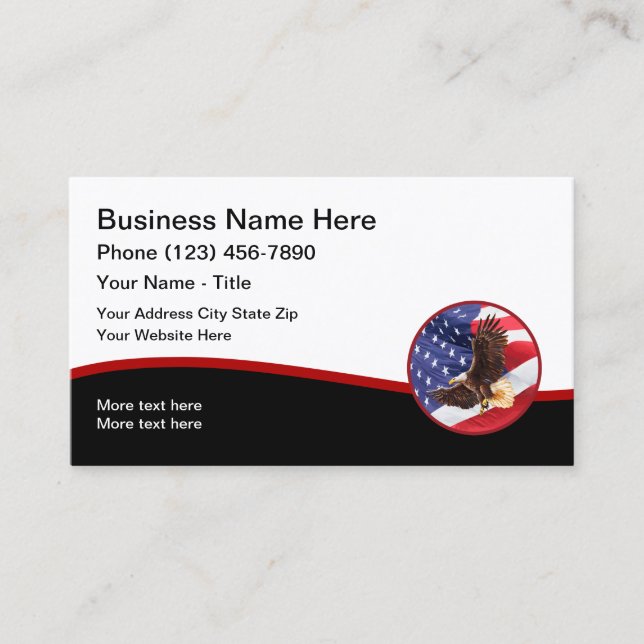 Cartes de visite américains de profil d'entreprise (Devant)