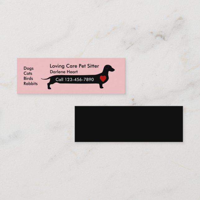 Cartes de visite amoureux pour animaux de compagni (Devant / Derrière)