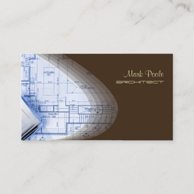cartes de visite architectes branchés, chocolat no (Devant)