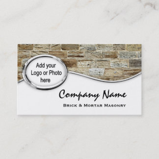 Cartes de visite argentés de photo de logo de