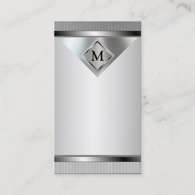 Cartes de visite argentés professionnels en métal (Devant)