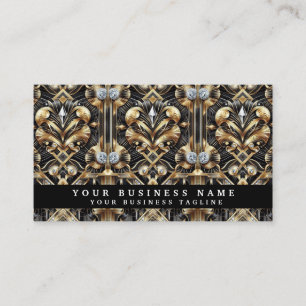 Cartes de visite Art Déco avec QR Code de luxe